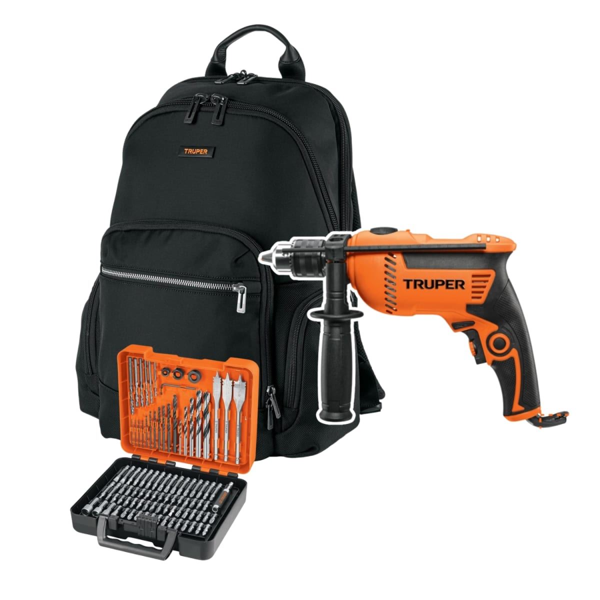 Combo Taladro 600w + 100 brocas y puntas + Mochila Truper